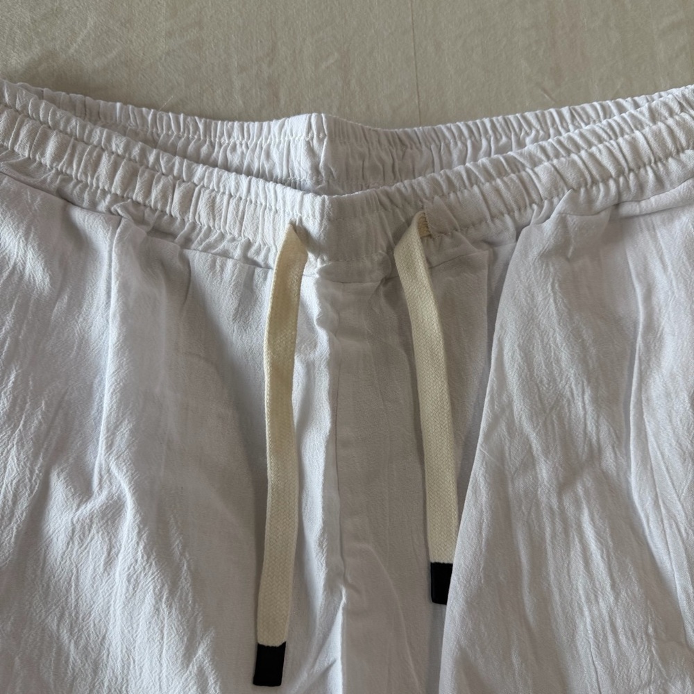 Women's NEW Pull On Drawstring Waist Below Knee Wide Leg Capri Size L #260662 - Picture 3 of 8
